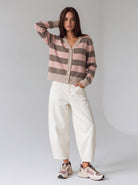 Cardigan Evelisse – Rosa/Beige Cardigan donna