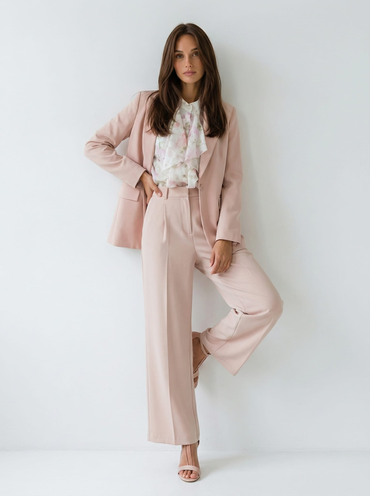 Camicia Iris con ruches e stampa floreale – Fiori rosa donna