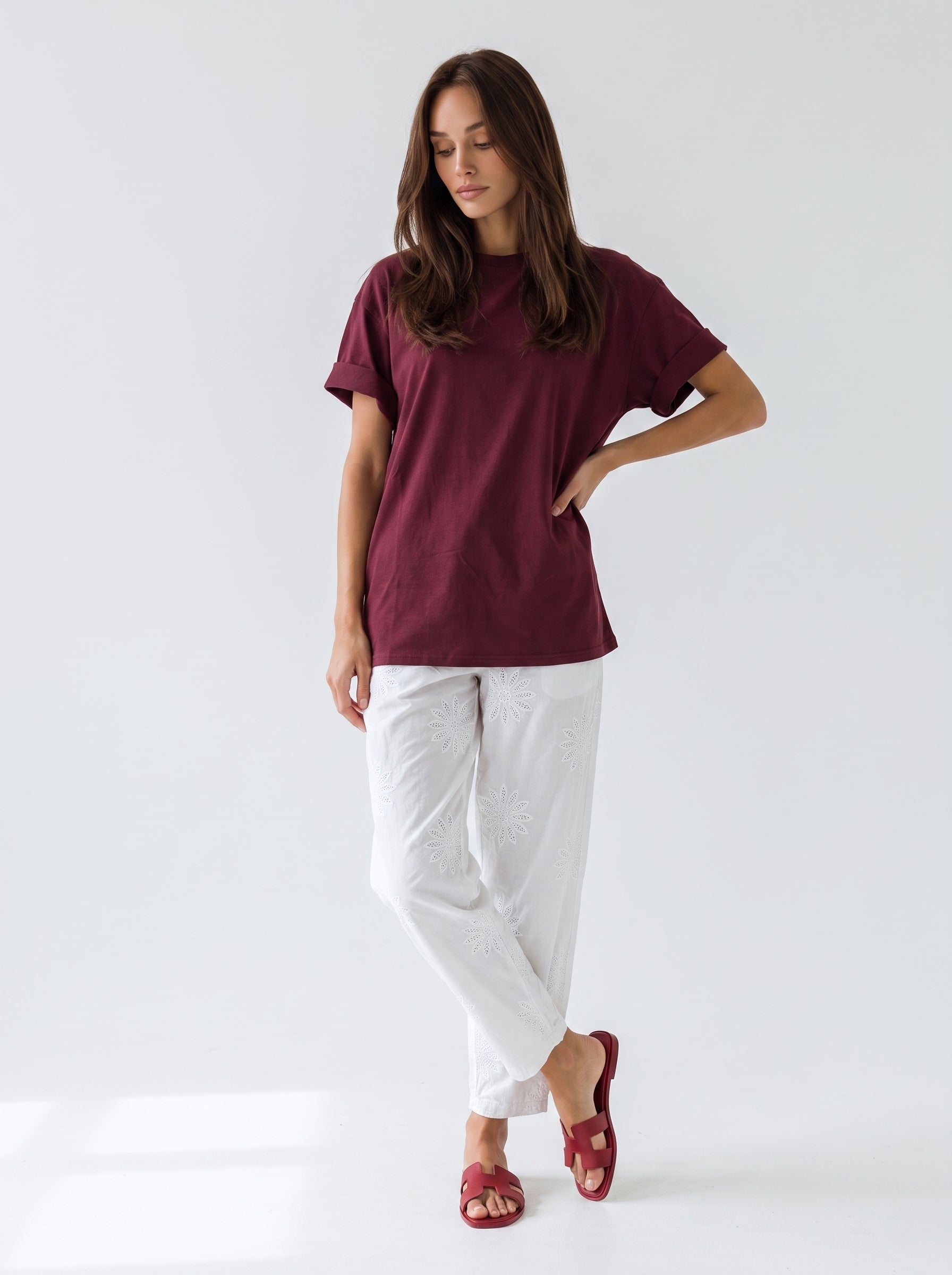 T-Shirt Brooklyn - Bordeaux donna