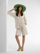 Coordinato Isidora - Burro riga verde donna