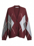 Cristal – Cardigan caldo in lana Bordeaux donna