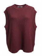 Elisabetta – Gilet morbido in lana Bordeaux donna