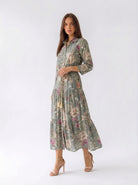 Abito Florelle chemisier in mussola - Verde militare donna