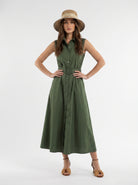 Abito Chemisier Olive - Verde donna