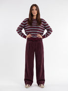 Pullover Roxane – Bordeaux/ Grigio Maglia donna