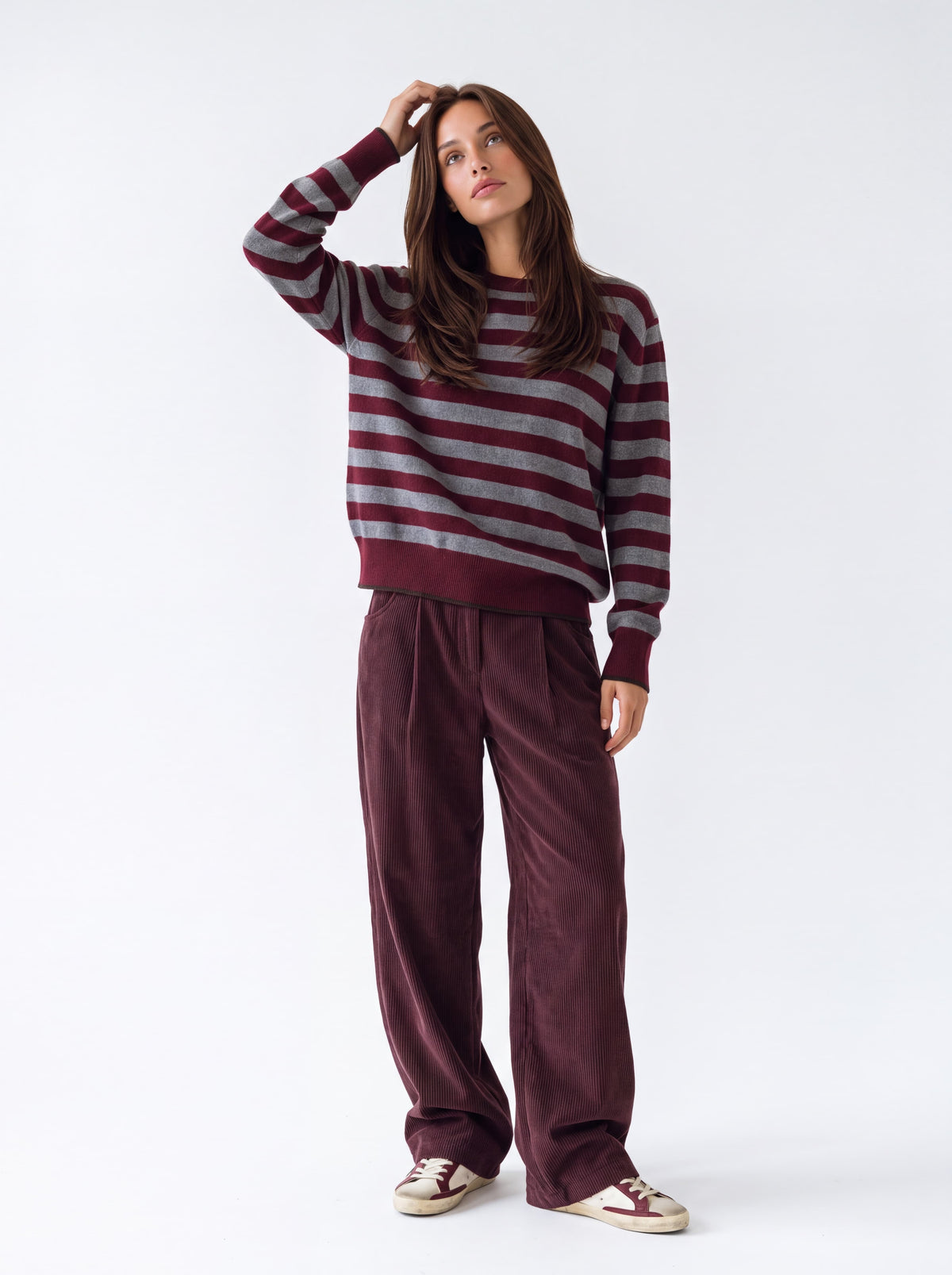 Pullover Roxane – Bordeaux/ Grigio Maglia donna