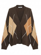 Cristal – Cardigan caldo in lana Marrone e ruggine donna