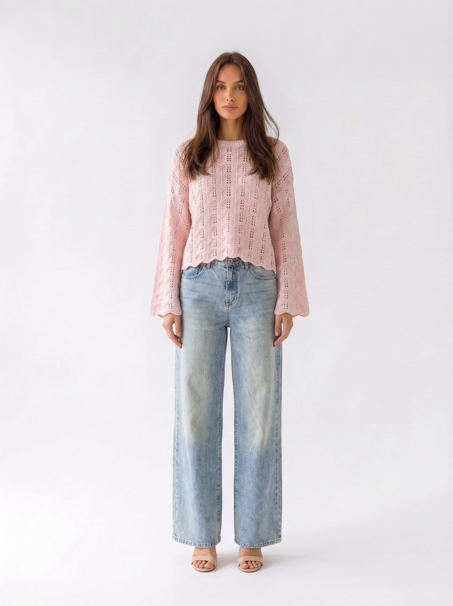 Pull Edera traforato - Rosa donna