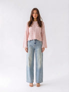 Jeans Tessa a palazzo - Denim chiaro donna