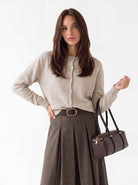 Cardigan Vivienne – Beige Mélange Cardigan donna