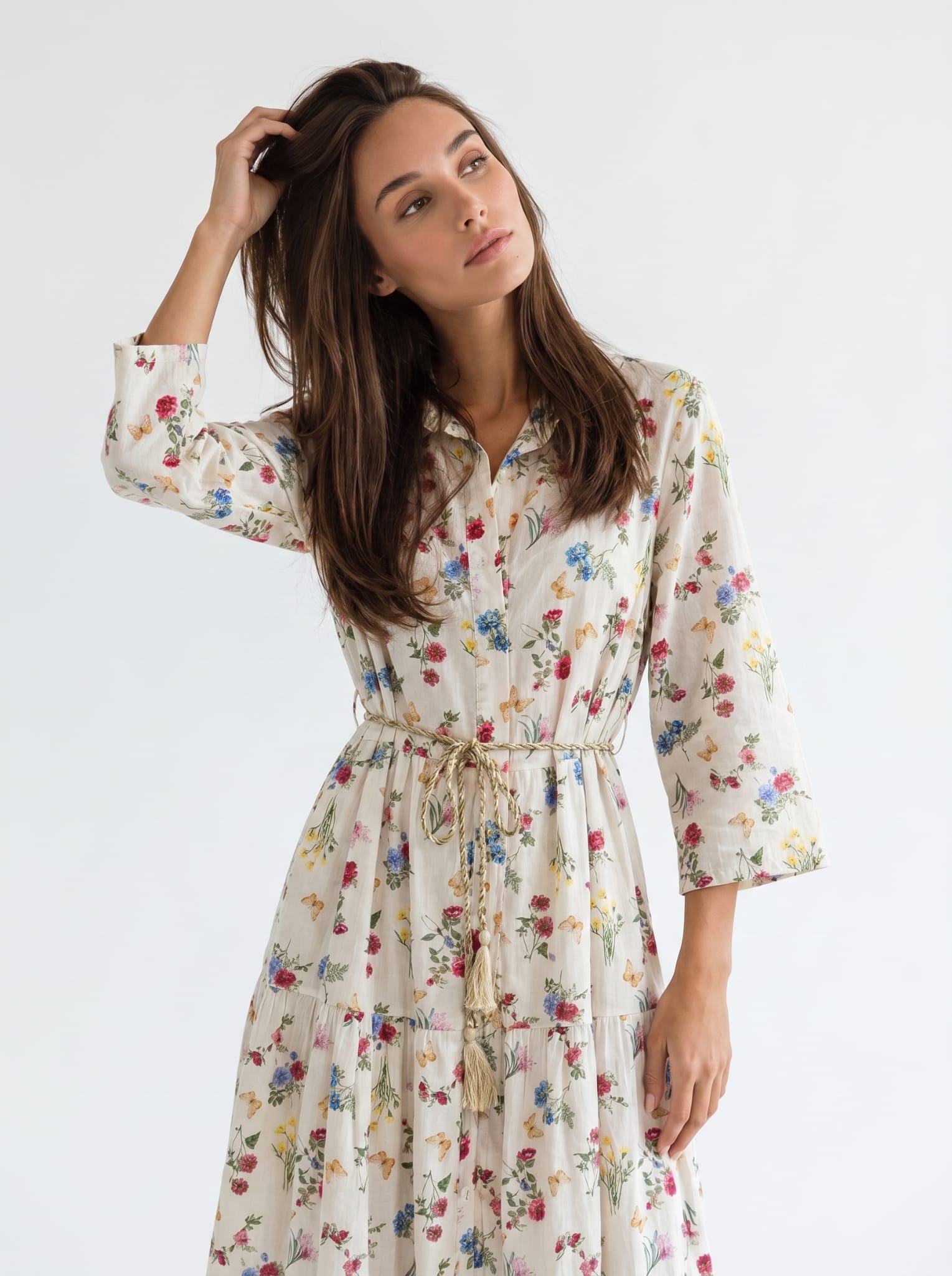Abito Florelle chemisier in mussola - Burro Fiori multicolor donna