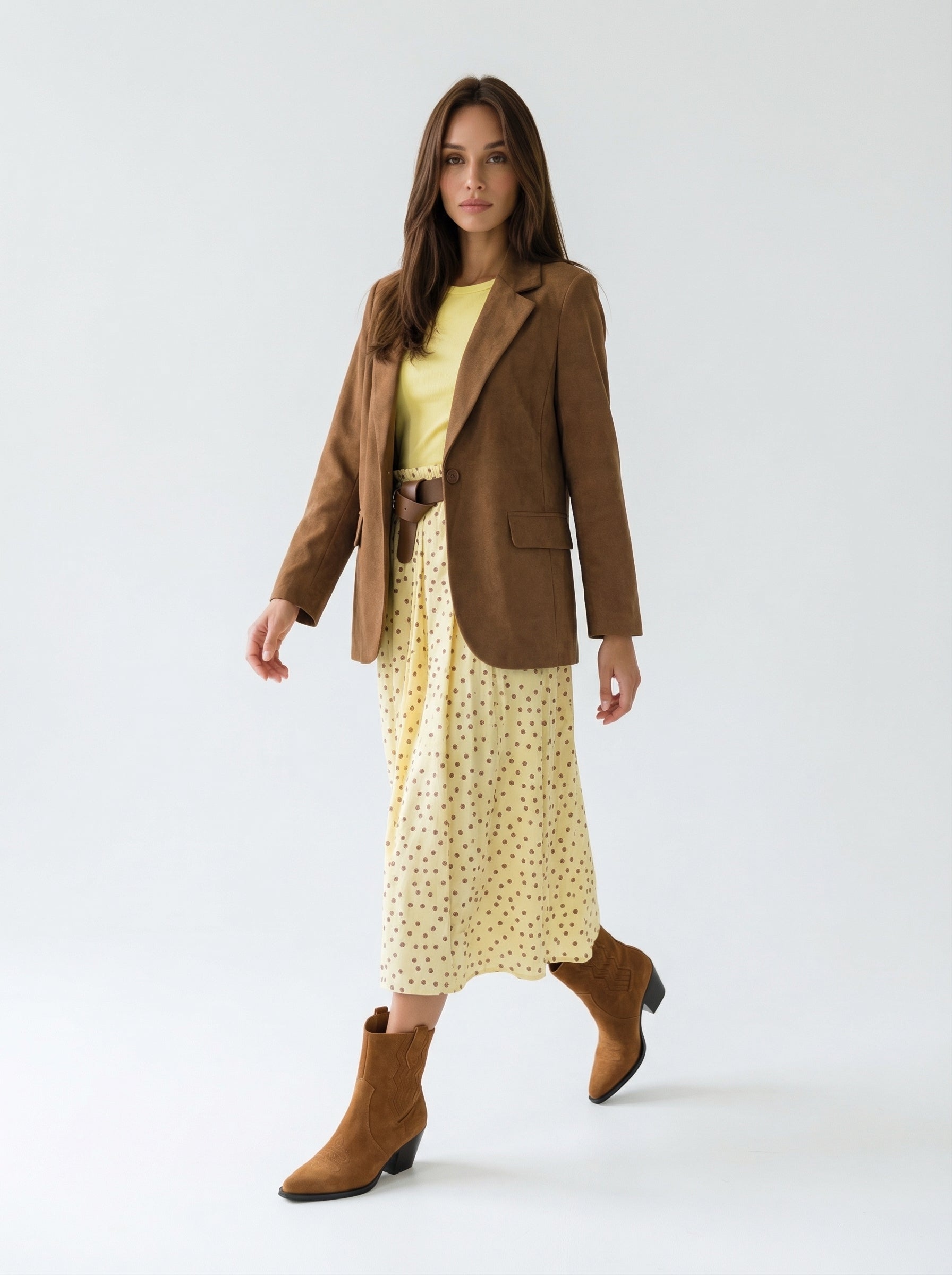 Giacca Vittoria monopetto effetto pelle – Cuoio donna