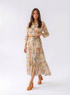 Abito Florelle chemisier in mussola - Beige donna