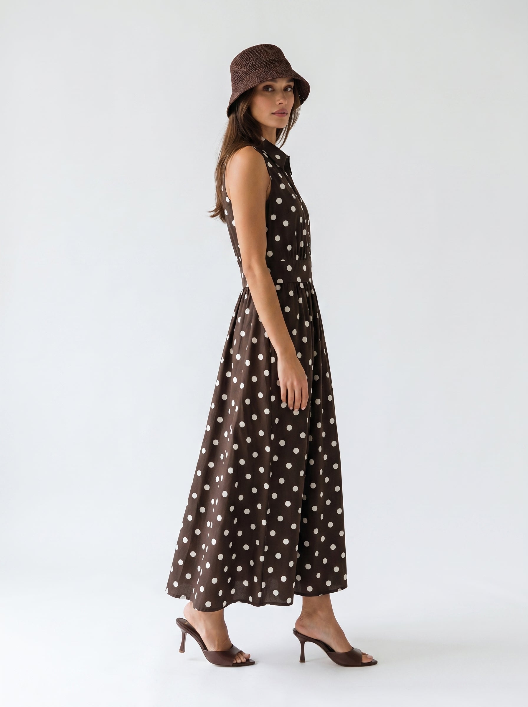 Abito Fiordaliso - Marrone a pois donna