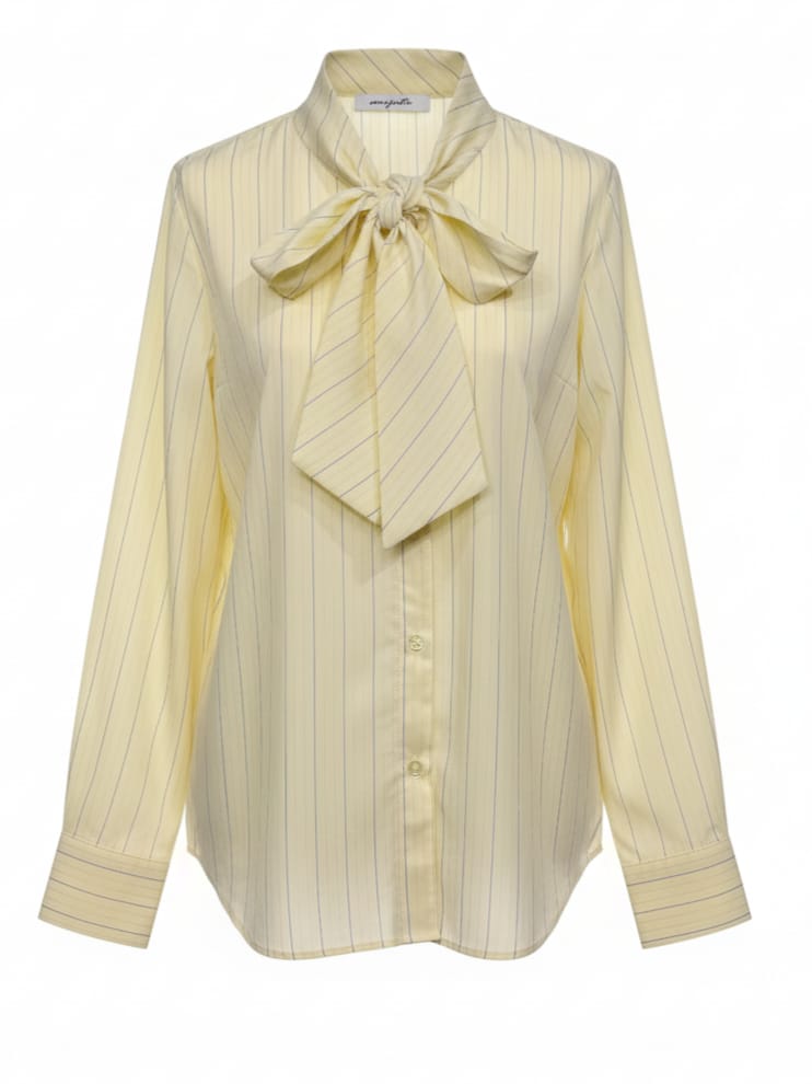 Camicia Adele con fiocco – Giallo chiaro donna
