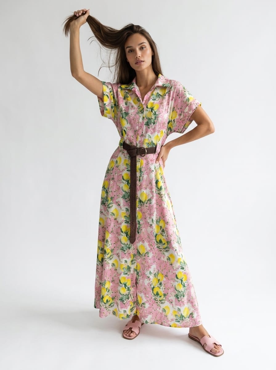 Abito Rachele - Limoni Rosa donna