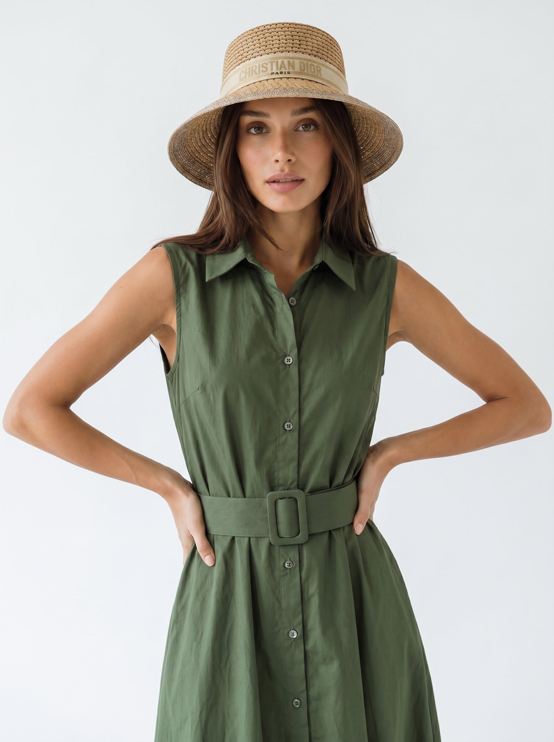 Abito Chemisier Olive - Verde donna