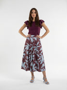 Gonna Fiora - Bordeaux azzurro donna