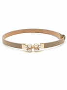 Cintura Perla in vera pelle con fibbia gioiello donna