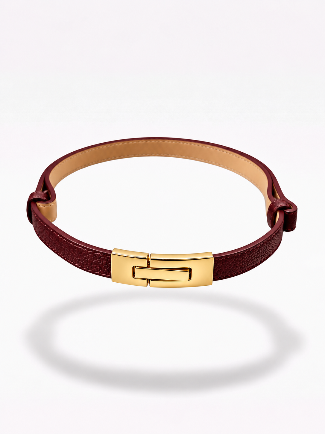 Cintura Elin in vera pelle con fibbia clip – donna