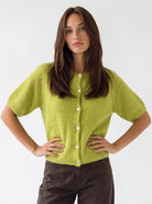 Cardigan Evania – Verde lime Cardigan donna