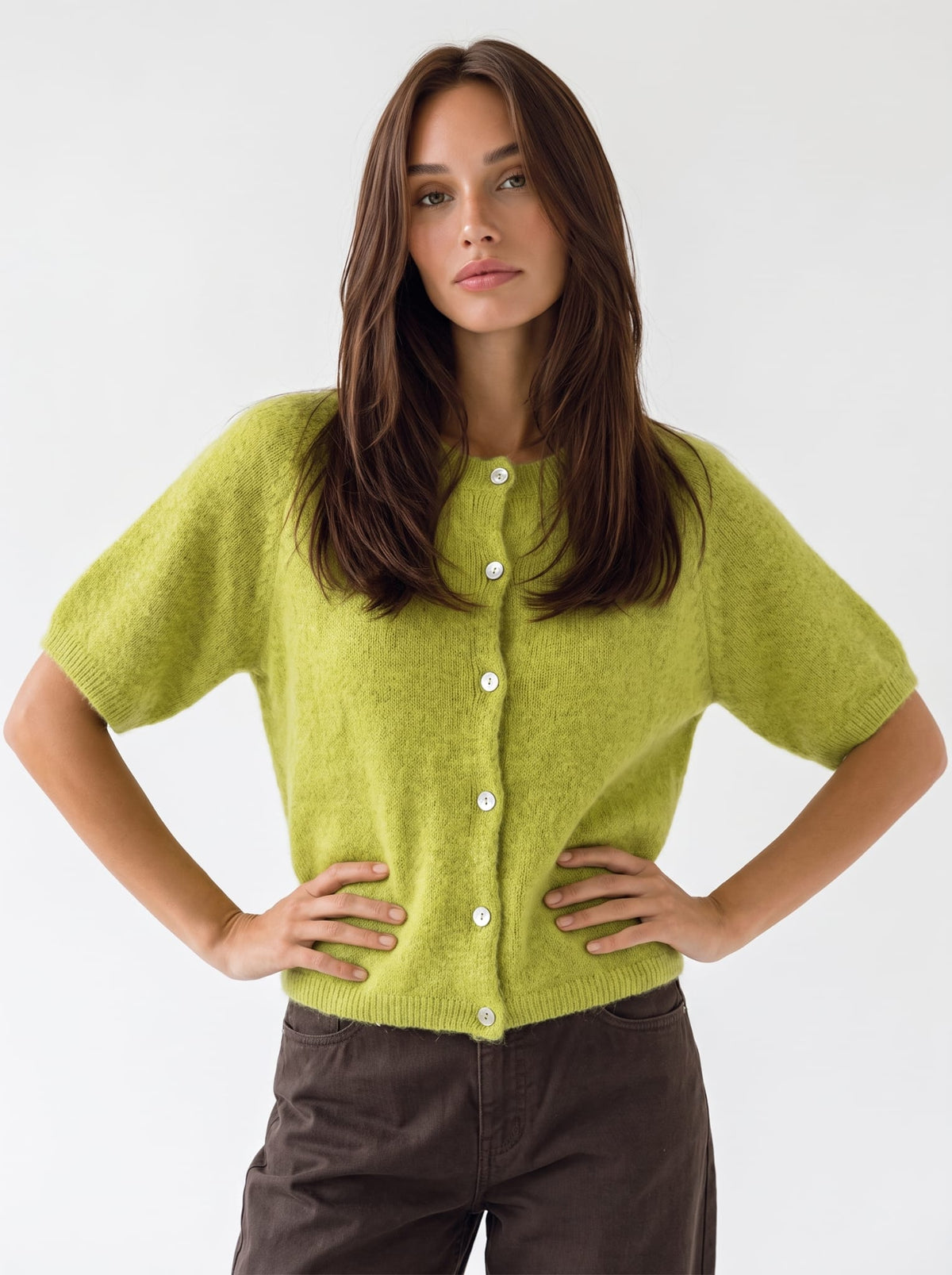 Cardigan Evania – Verde lime Cardigan donna