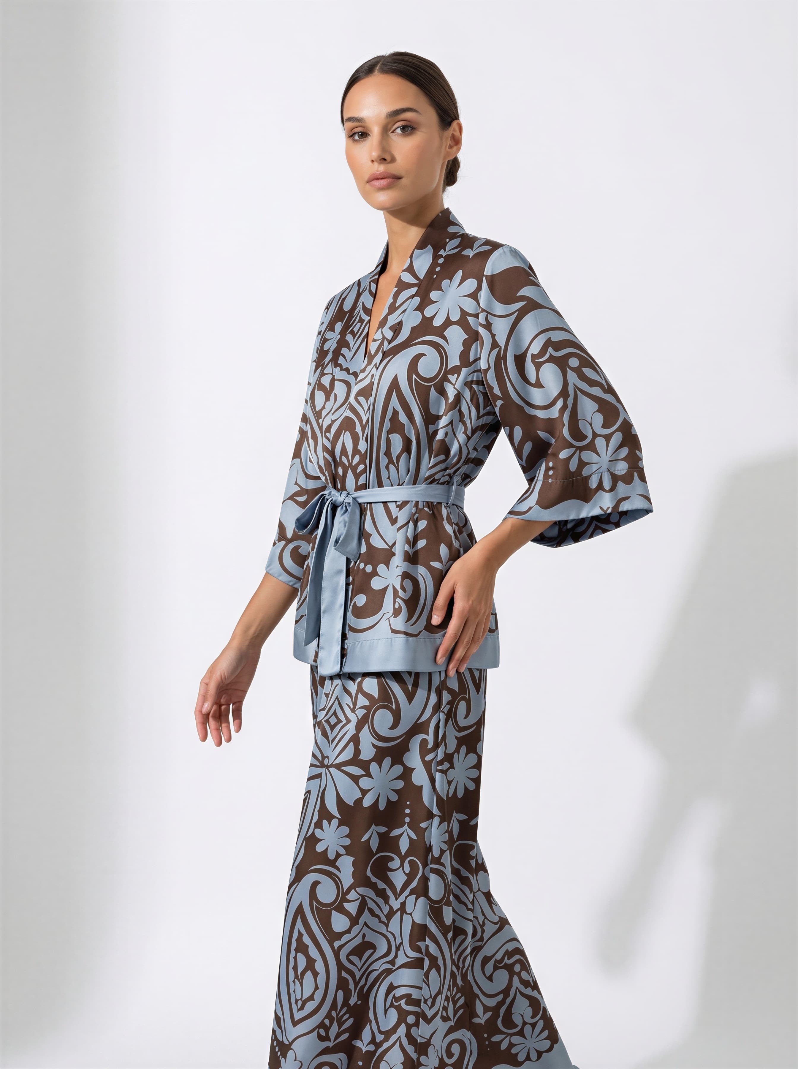 Coordinato Velmira - Azzurro e marrone donna