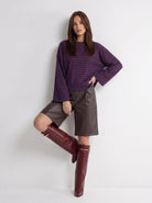 T-Shirt Mariselle – Bordeaux/Blu T-Shirt donna