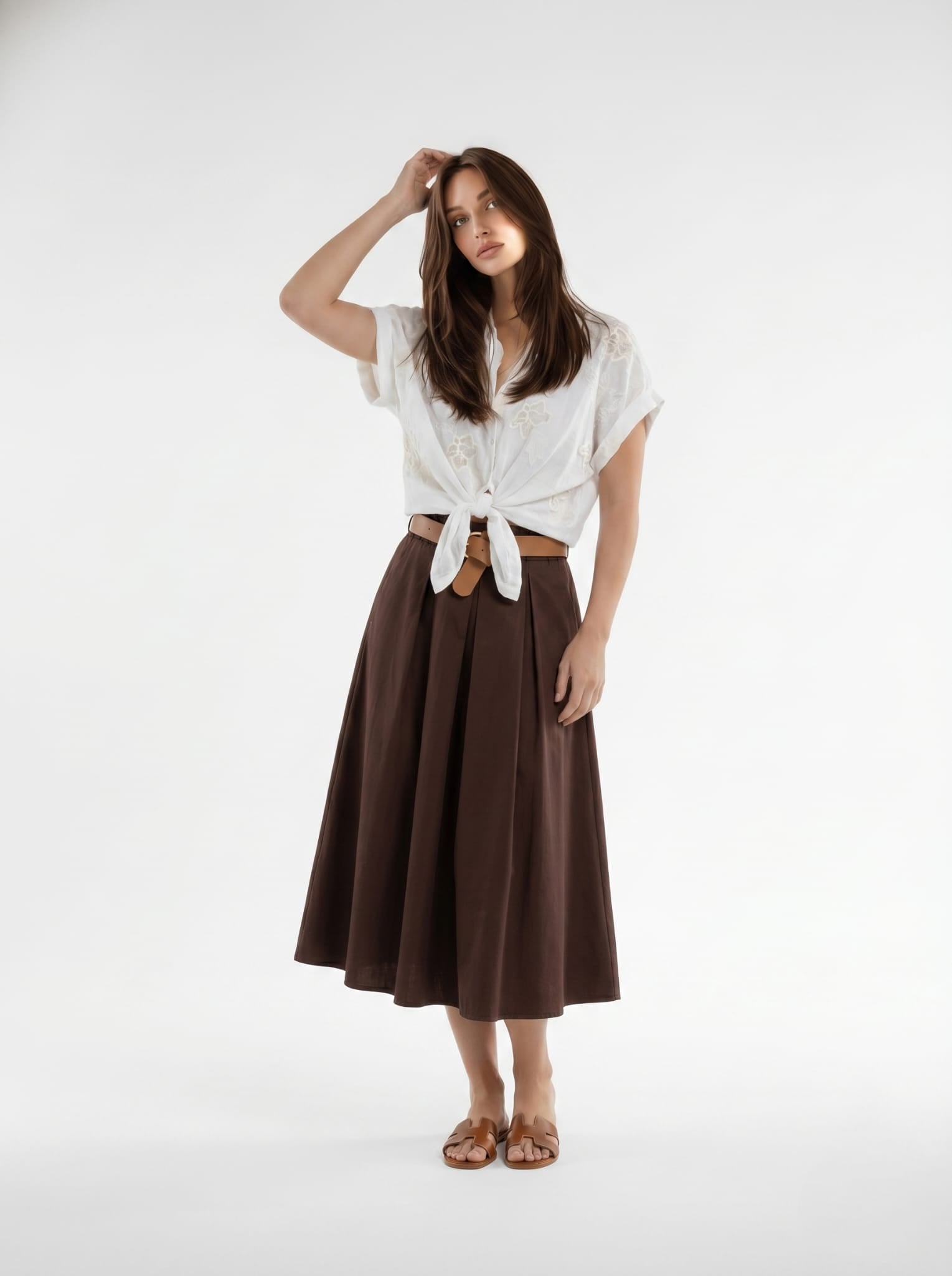 Gonna Delia - Marrone donna