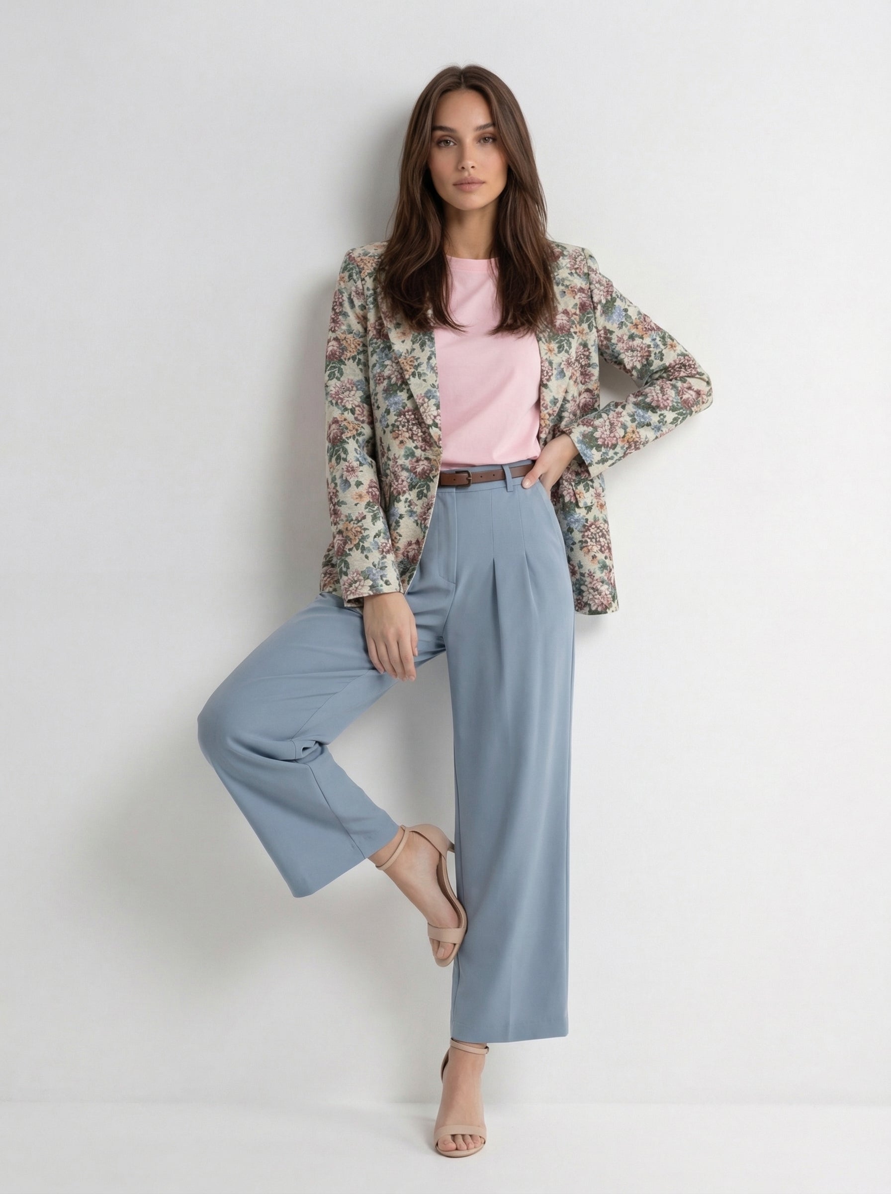 Giacca Vittoria monopetto fantasia -verde donna