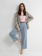 Giacca Vittoria monopetto fantasia -verde donna