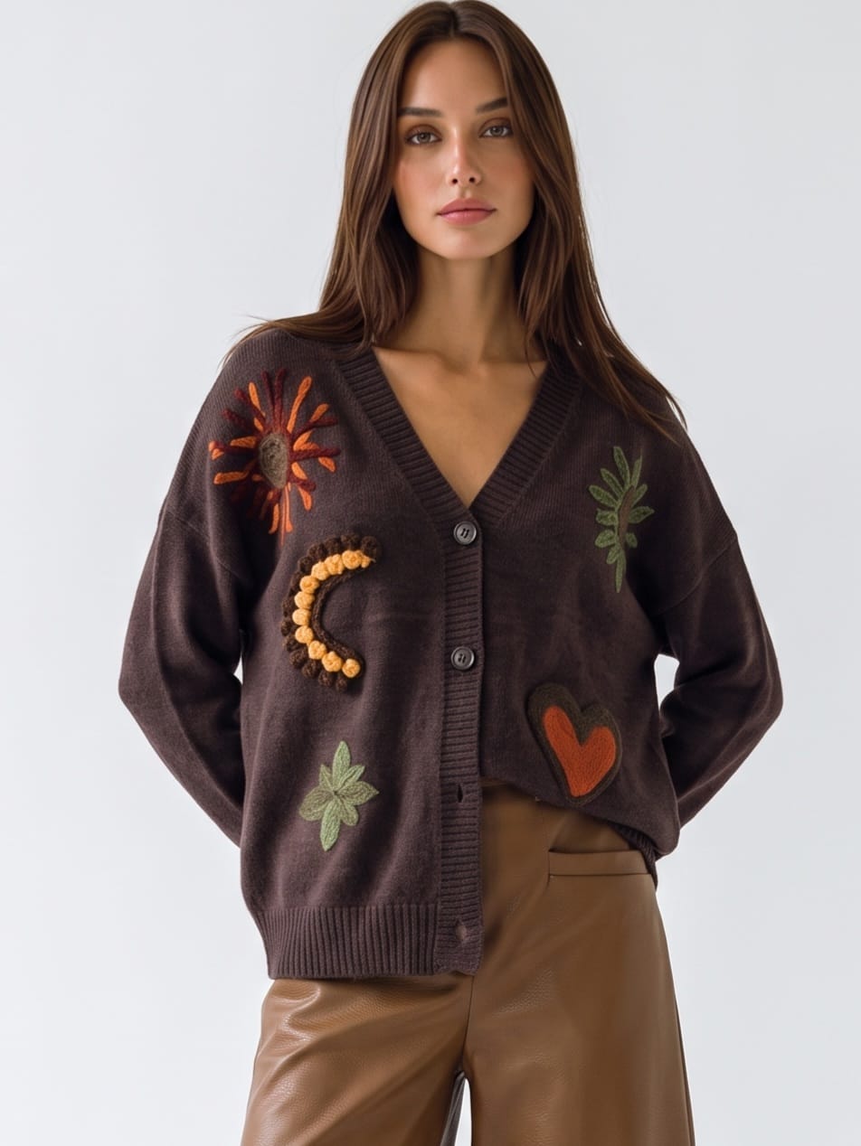 Cardigan Olympe - Marrone Cardigan donna