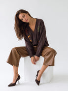 Cardigan Olympe - Marrone Cardigan donna