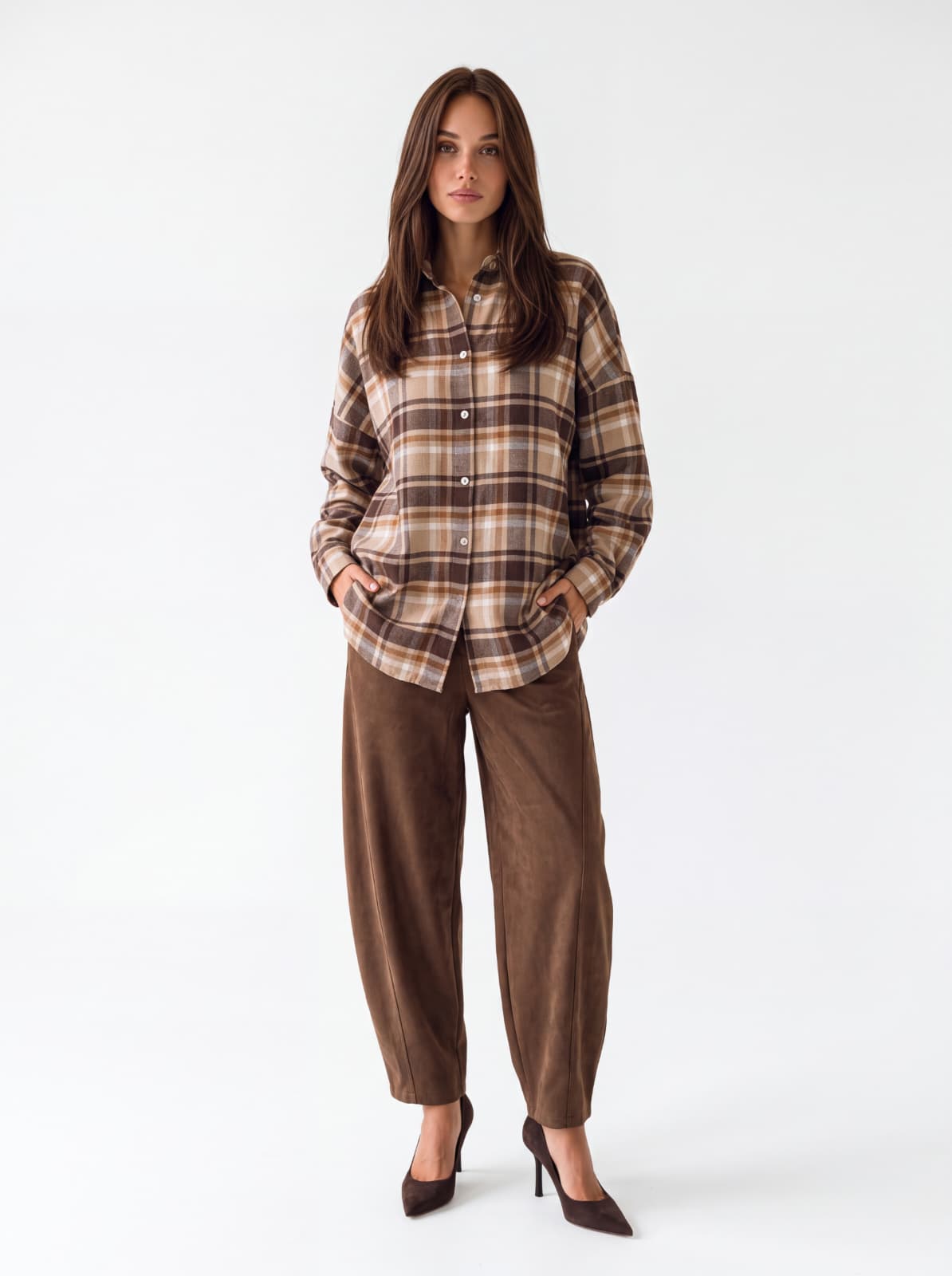 Camicia Althéa – Panna / Cuoio caramello Camicia donna