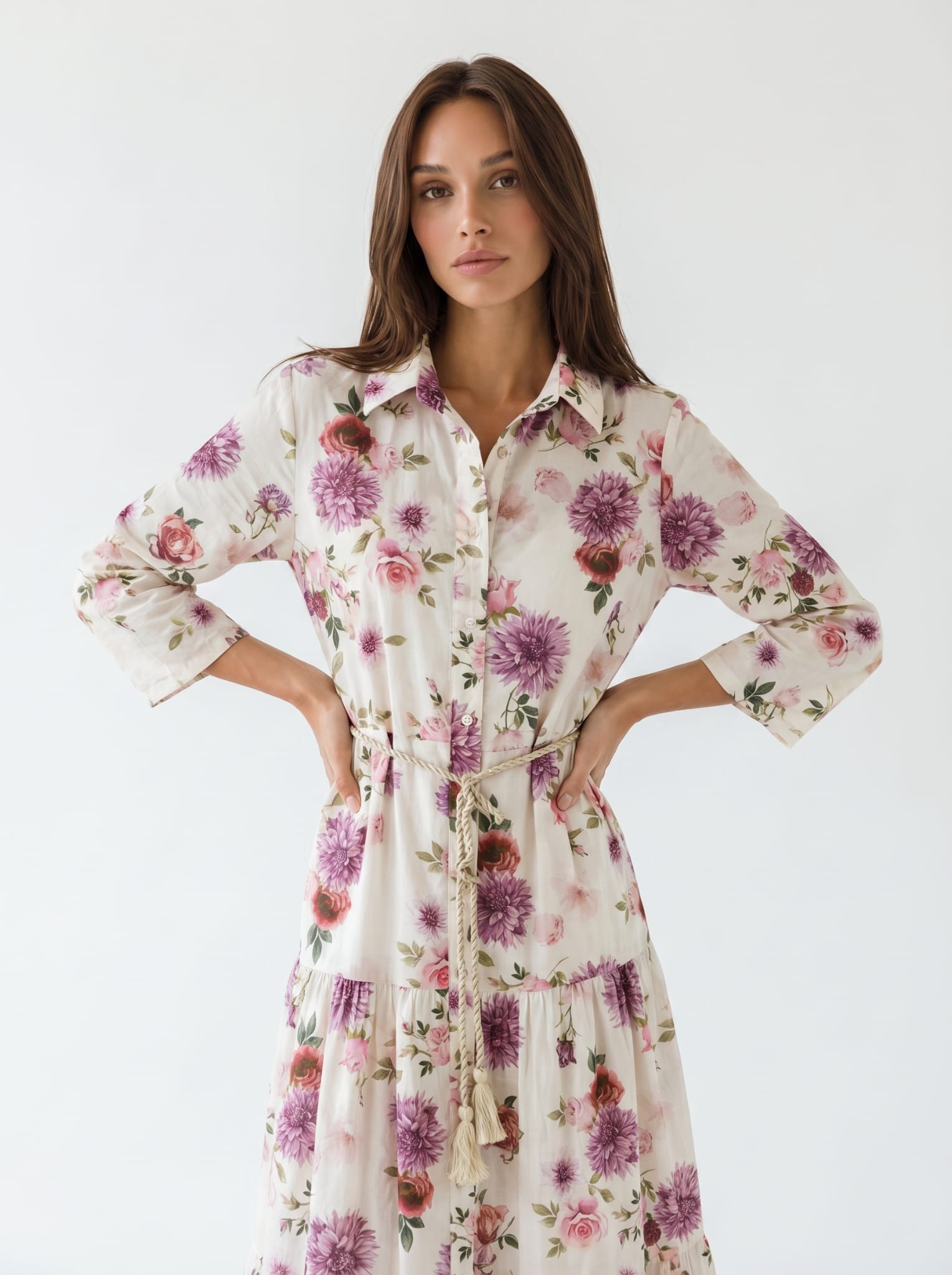 Abito Florelle chemisier fiori di campo - Lilla donna