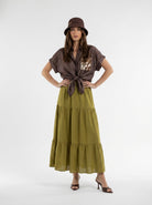 Gonna Samantha - Verde olio donna