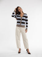 Cardigan Evelisse – Azzurro Polvere / Marrone Cardigan donna