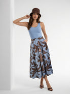 Gonna Fiora - Azzurro marrone donna