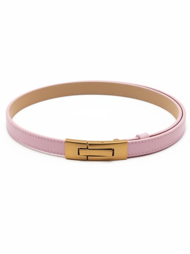 Cintura Elin in vera pelle con fibbia clip – donna