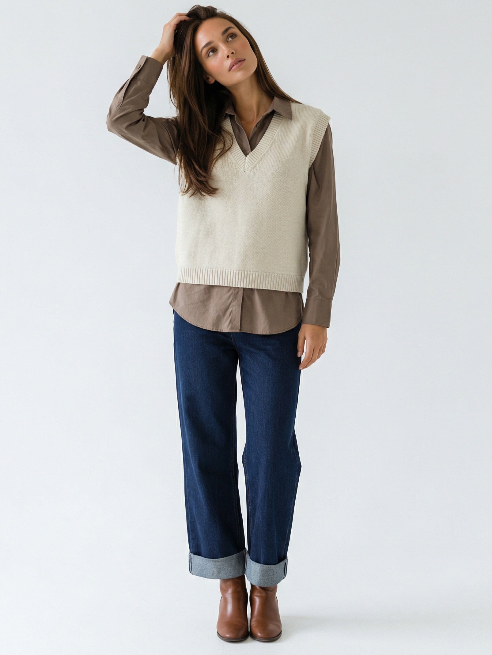 Fiorenza – Pull lana morbido everyday Panna donna