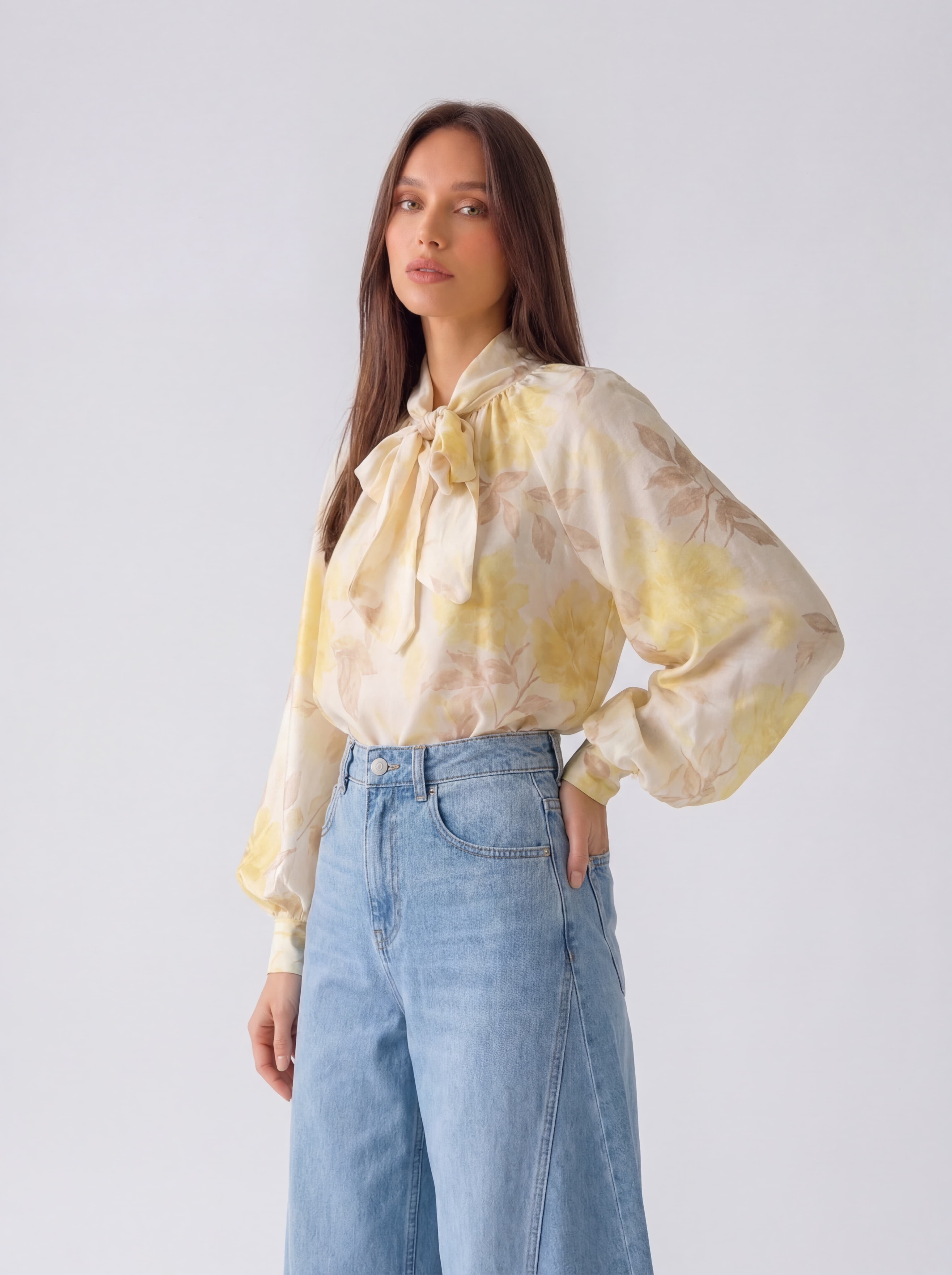 Camicia Foulard Elen - Giallo fantasia donna