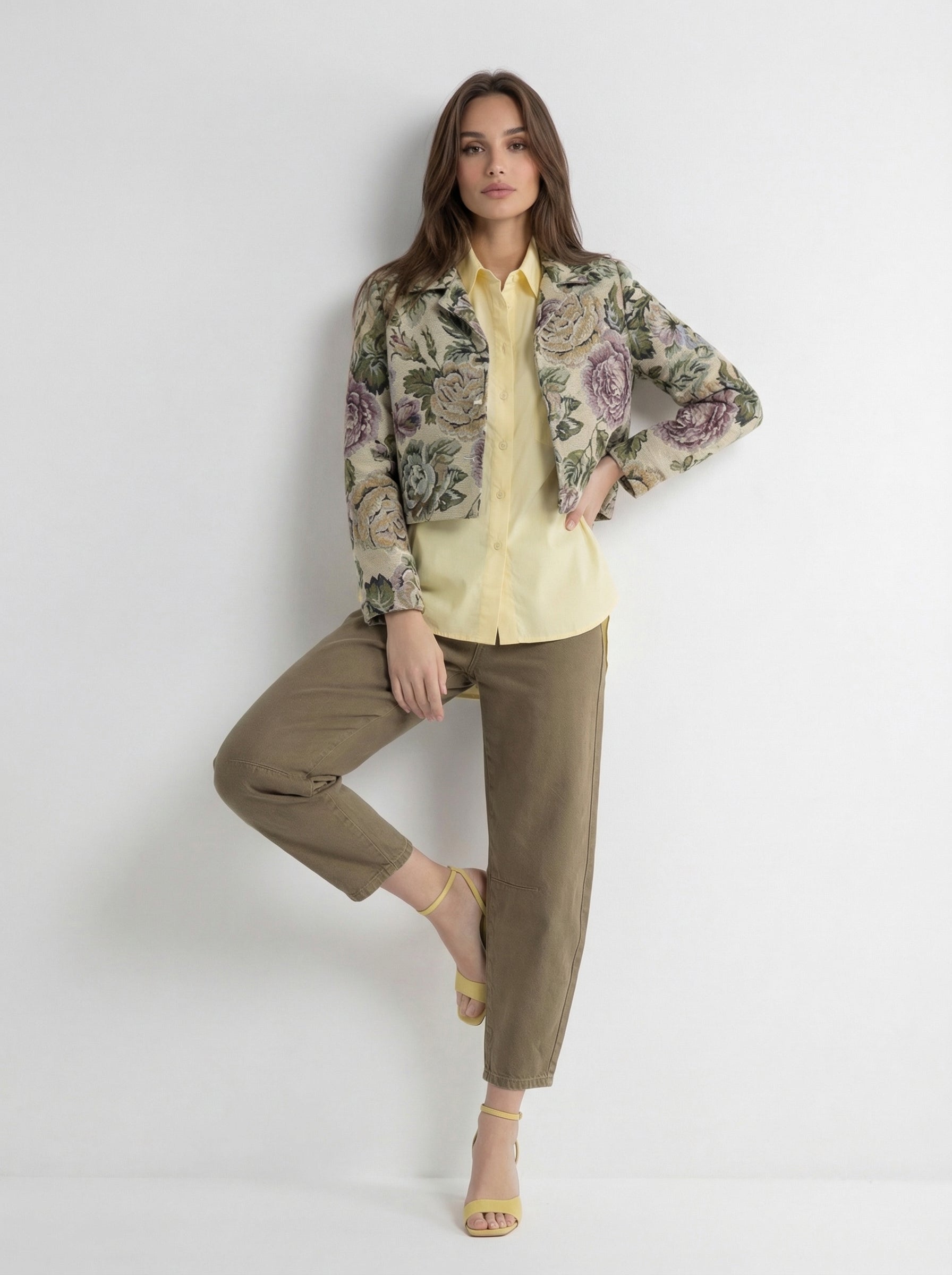 Blazer Camille jacquard floreale – Floral Garden donna