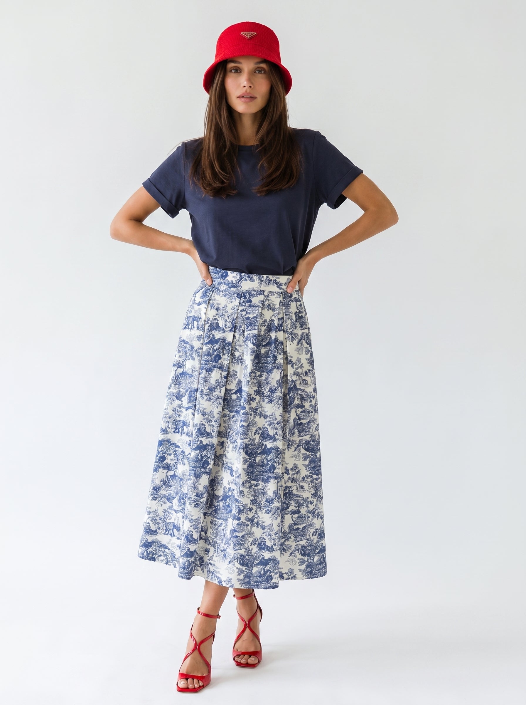 Gonna Fiora - Toile de jouy Blu donna