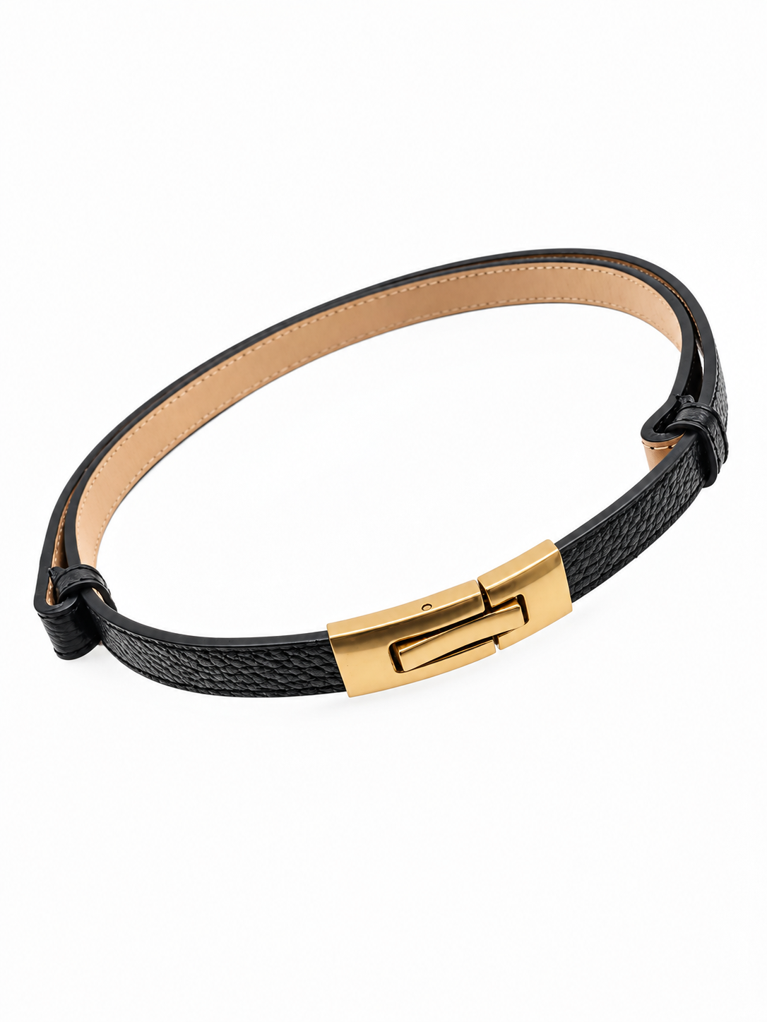 Cintura Elin in vera pelle con fibbia clip – donna