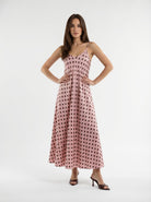 Abito Selene - Rosa cipria pois marrone donna