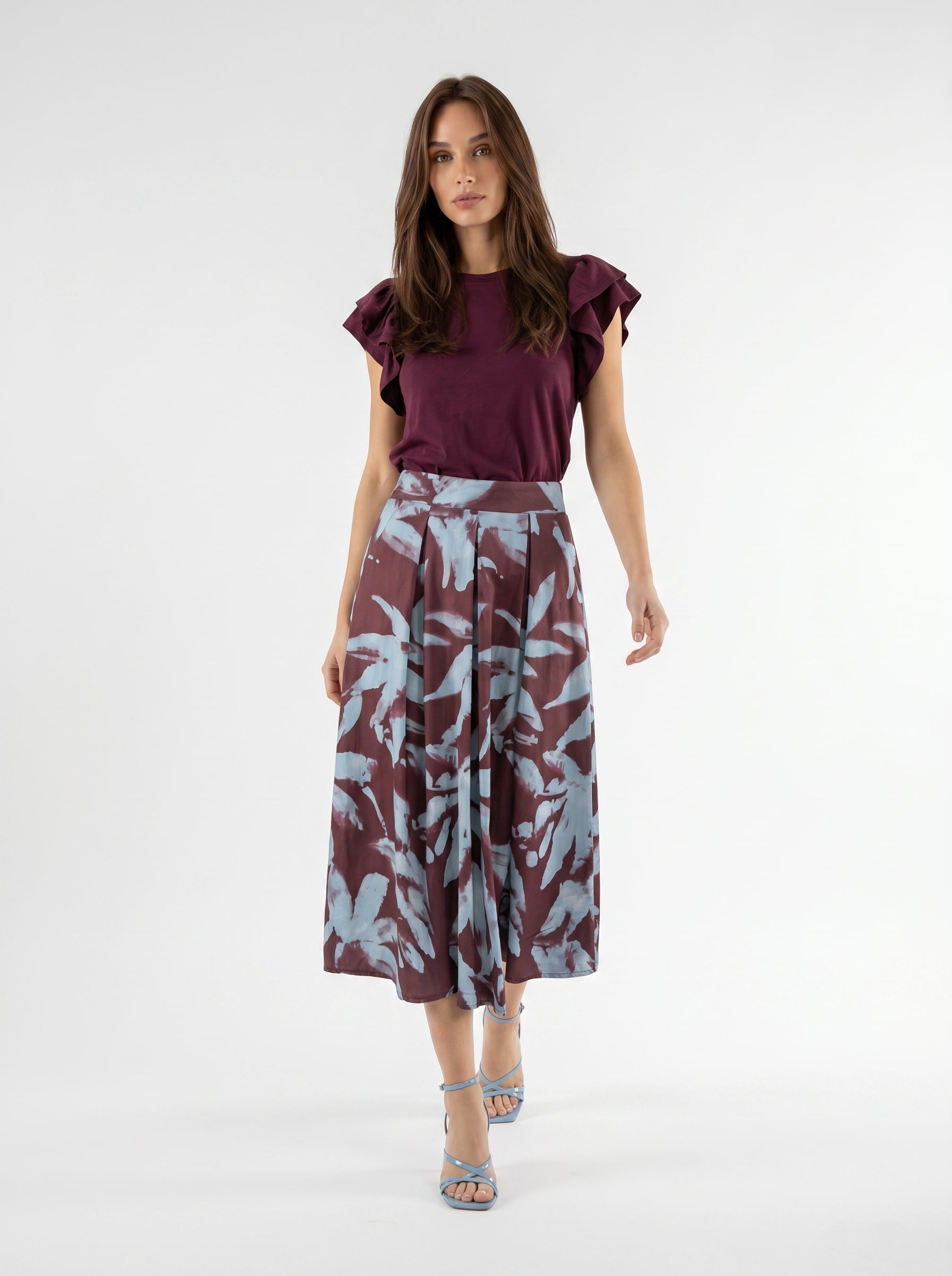 Gonna Fiora - Bordeaux azzurro donna