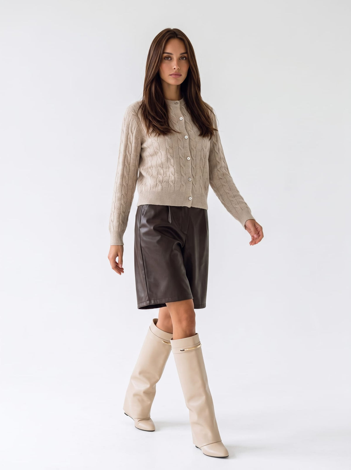 Cardigan Léonie - Beige Cardigan donna