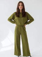 Pantalone Kaia - Verde olio Coordinato donna