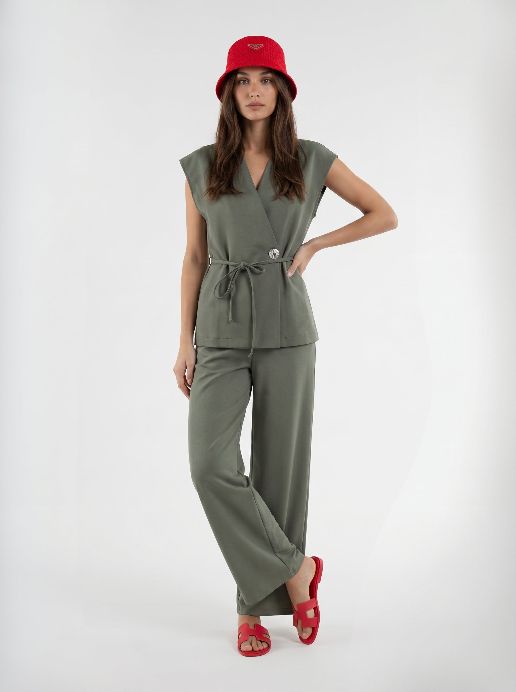 Coordinato Cleo - Verde salvia donna