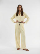 Pantalone Aylin ballon con cintura – giallo burro donna